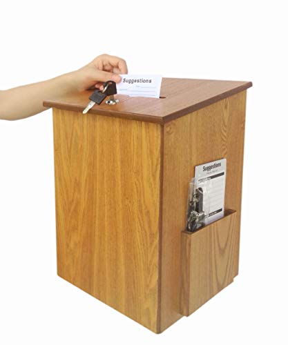 FixtureDisplays® Donation, Tithing, Church Offering, Suggestion Feedback Ballot Receptacle 9-1/2" W x 13-7/8" H x 9-1/2" D 1040-8511MO-NPF