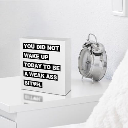 Inspirational Office Supplies Desk Decor Motivational White Wooden Box Sign - color: White0388