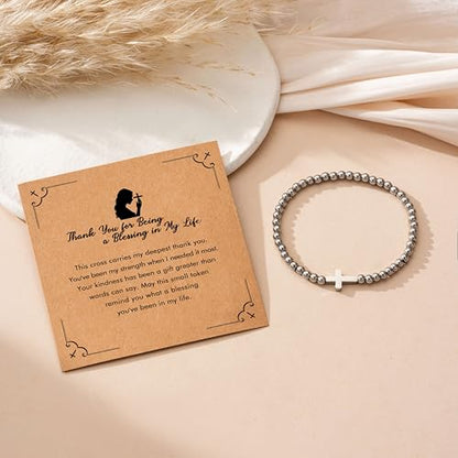 RZKING Cross Bracelet for Women, Christian Gifts for Women Friends Mom - style: Thank You