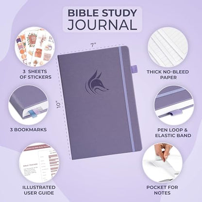 Clever Fox Bible Study Journal, Guide, Supplies for Women 7x10 Lavender - color: Lavender, size: Smaller than A4 (7" x 10")