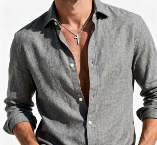 Cross Necklace for Men 316L Stainless Steel Pendant - color: B+silver