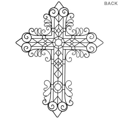 Hobby Lobby Black Metal Wall Cross, Ornate Scrollwork Design