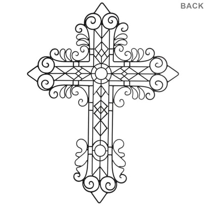 Hobby Lobby Black Metal Wall Cross, Ornate Scrollwork Design