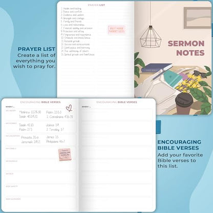 Clever Fox Bible Study Journal, Guide, Supplies for Women A5 Aquamarine - color: Aquamarine, size: A5 (5.8'' x 8.3'')