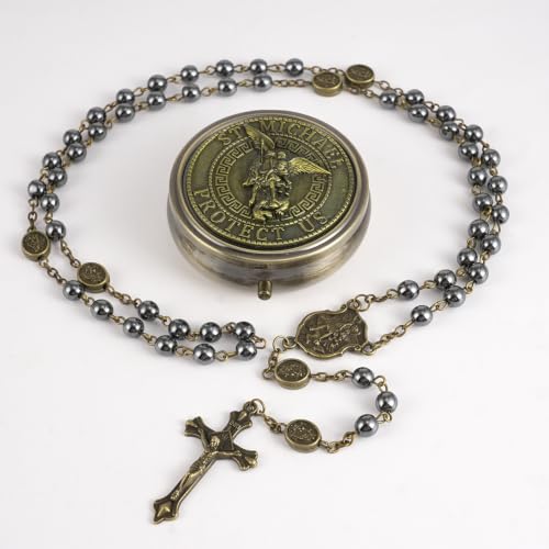 Saint Michael the Archangel Catholic Rosary Necklace - color: Saint Michael B