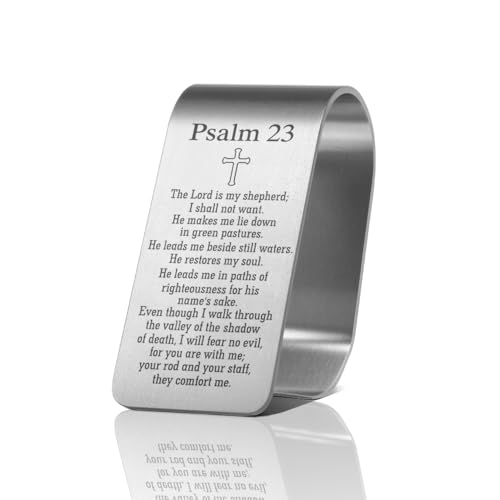 Psalm 23 Car Visor Clip, Christian Faith Visor Clip for Men Women - color: Silver78