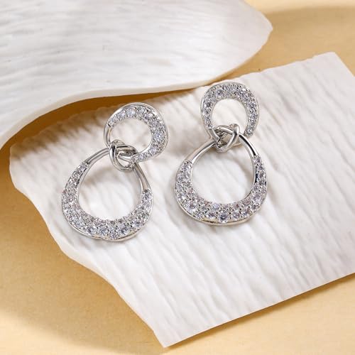 18K Gold Plated Hoop Earrings for Women, NICKEL-FREE & HYPOALLERGENIC, Timeless Jewelry Gift - color: Silver
