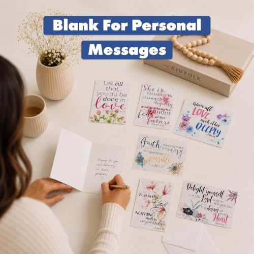 BEST PAPER GREETINGS Inspirational Cards with Envelopes - 60 Pack, 4 x 6 in, 6 Floral Designs - Christian Greeting Cards with Scripture Encouragement & Bible Verse Notes - size: 60-pack
