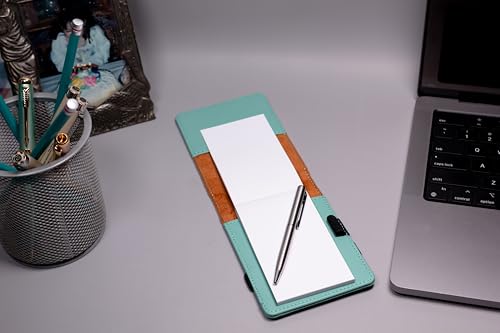LaserGram Mini Padfolio with Notepad and Pen, Christian Cross, Personalized Engraving Included (Teal) - color: Teal