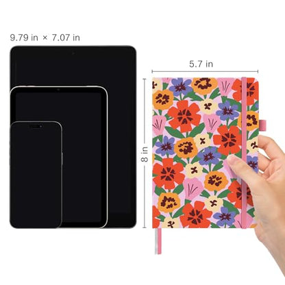 &And Per Se Lined Hardcover Notebook – A5 5.7"x8" College Ruled, 160 Pages, 100gsm Thick Paper – Aesthetic Journal for Women, Gift-Ready Planner, Everyday Writing Notebook (Elegant Florals) - color: j.Elegant Florals, style: Lined with Pattern