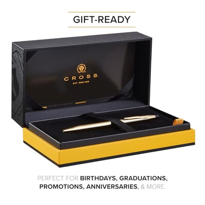 Cross Classic Century 23KT Gold Ballpoint Pen, Medium Point, Black Ink - color: Gold