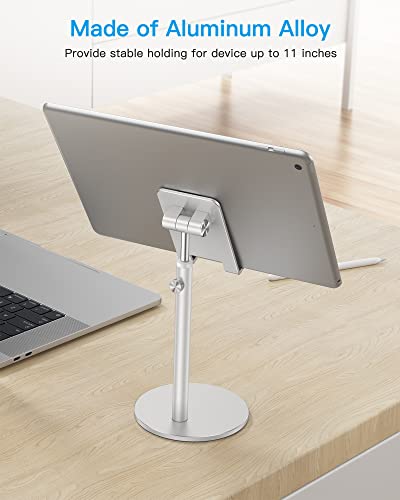 OMOTON CA04 Aluminum Tablet Phone Stand, Adjustable Desk Stand Silver - color: Silver
