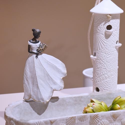 Guichifun Fairy Statue, White, 5 x 3 x 7.5 Inch - color: White-flower, size: Small