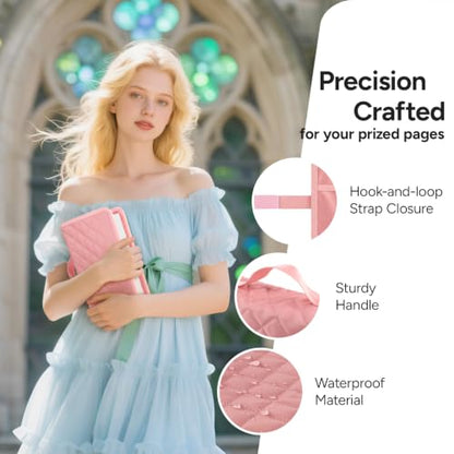 Adjustable Bible Cover with 75 Bible Tabs - Bible Cover Case for Women - color: Pink, size: M