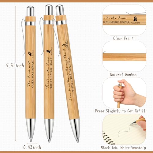 Ctosree 60 Pcs Bible Verse Notebooks Bulk with Pens Christian Gifts,Brown - color: as pictures shown