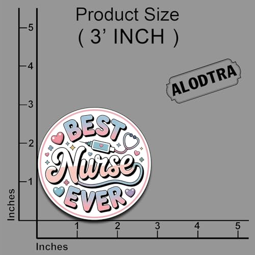 (3PCS) Best Nurse Ever Sticker Waterproof Vinyl Decal for Laptop Water Bottle Nurse Life Appreciation Nurse, Size 3" - color: Best Nurse Ever