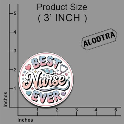 (3PCS) Best Nurse Ever Sticker Waterproof Vinyl Decal for Laptop Water Bottle Nurse Life Appreciation Nurse, Size 3" - color: Best Nurse Ever