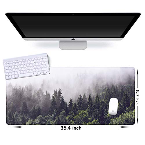 iCasso Extended Gaming Mouse Pad,35.4 x 15.7in Desk Pad, Forest - color: Forest