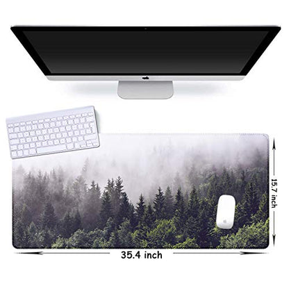 iCasso Extended Gaming Mouse Pad,35.4 x 15.7in Desk Pad, Forest - color: Forest