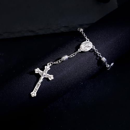 One Decade Catholic Rosary for Car or Truck Rearview Mirror, Auto Metal Beads Rosary, Auto Hanging Accessory Catholic Gifts for Men Women - size: 1 piece Metal