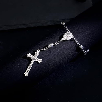 One Decade Catholic Rosary for Car or Truck Rearview Mirror, Auto Metal Beads Rosary, Auto Hanging Accessory Catholic Gifts for Men Women - size: 1 piece Metal