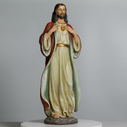 BC Catholic Sacred Heart of Jesus Statue, 24.5" H Large Jesus Christ Statue - size: 24.5 inches H