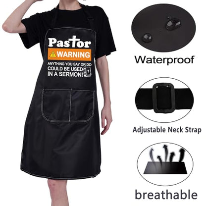 CMNIM Pastor Apron Pastor Appreciation Gifts Christian Aprons Minister Gift Retirement Gift for Pastor Wife Kitchen Aprons