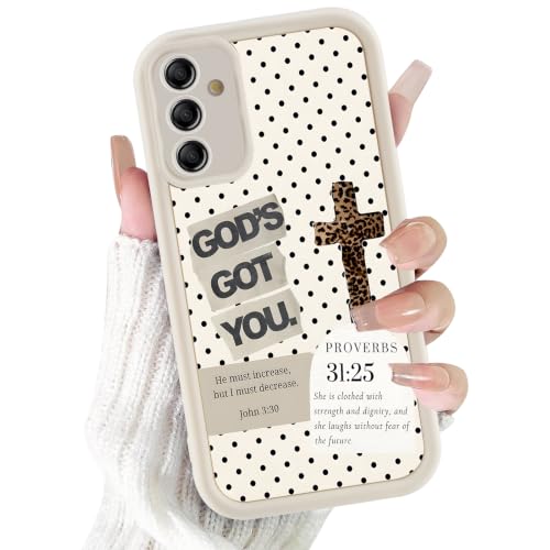 Christian Case for Samsung Galaxy S25 5G Jesus, God Aesthetic Cheetah Bible Verse Polka Dot Cross Pattern, Leopard Print Design Phone Cover, Soft TPU Protective Shell for Samsung S25 6,2" - color: Bible Verse