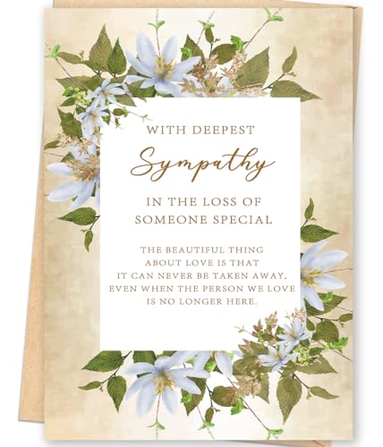 FANCYLUCKY Sympathy Cards for Loss of Loved One, Condolences Card, Thinking of You Card Gifts for Women Men - style: FY-384