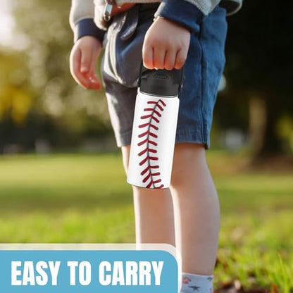 Baseball Gifts for Baseball Lovers Players, 16 oz Water Bottle with Straw - color: Baseball
