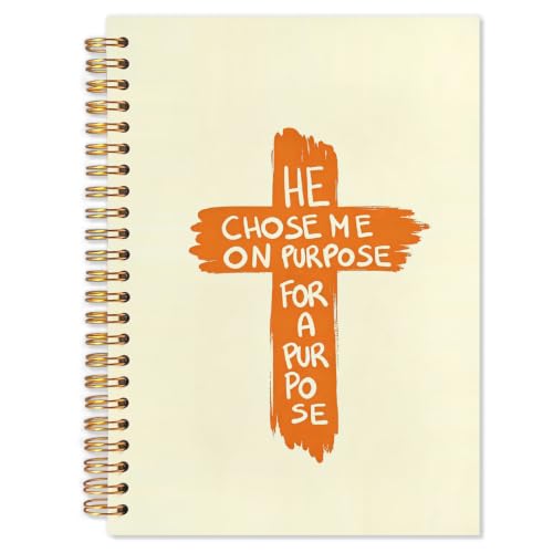 Christian Cross Notebook,Church Bible Journal for Men Women 5.5x8.3 - color: White Christian Cross