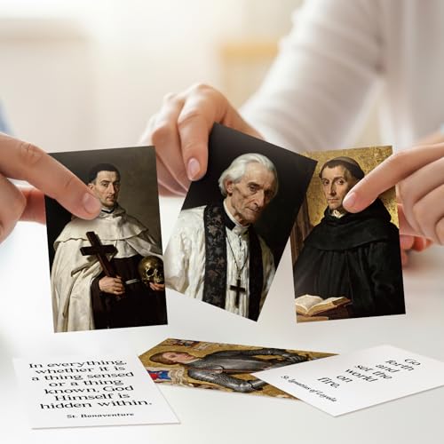 Motiskyy 120 Pcs Catholic Saints Quotes Prayer Cards 40 Styles - style: English Classic Style