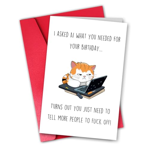 Funny Adult Humor Birthday Card, Sassy Birthday Card 8.5x 5.7 Inch with Envelope for Best Friend Coworker Gifts - color: #03