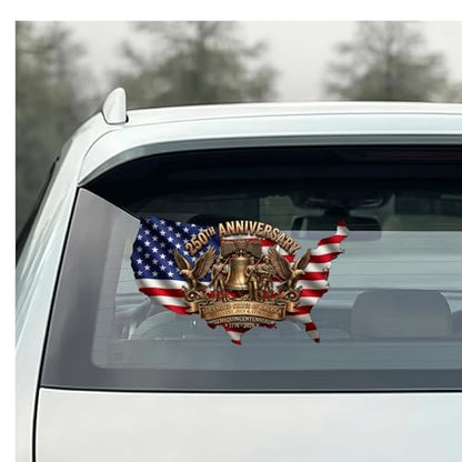 Liberty Bell and American Flag Patriotic Car Decal - color: Sticker Map 250 Usa