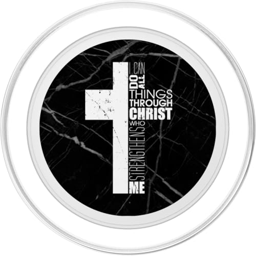Christian Bible Verse Religious Philippians 4:13 Cross Gifts PopSockets PopGrip for MagSafe - style: Magnetic PopGrip