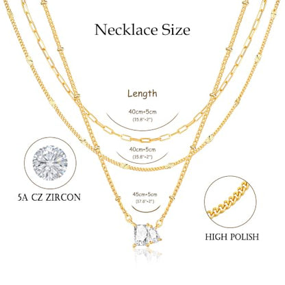 3PCS Gold Silver Layered Necklaces for Women Trendy - color: Gold&FSS