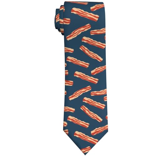 Men's Neckties, Novelty Printed Skinny Tie for Work Casual Party - color: Bacon