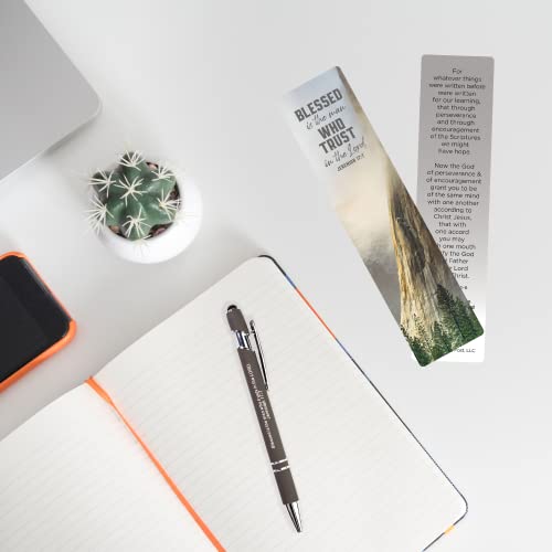 Logos Trading Post Blessed is The Man Bible Verse Pen with Bookmark - color: Grey