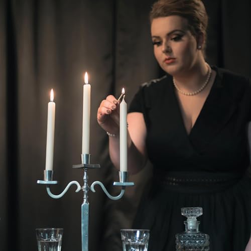 12 Pack White Taper Candles丨Taper Candles 10 Inch Dripless丨Unscented & Smokeless Candlesticks Bulk丨7-8 Hours Long Burning Tall Candles丨Ideal for Christmas Weddings Parties Dinner - color: White, size: 12 Pack Taper Candle