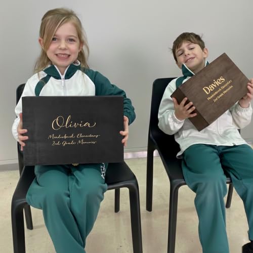 Personalized School Years Memory Box, Engraved Keepsake Chest for Kids - style: 18. Kids School Memory Box