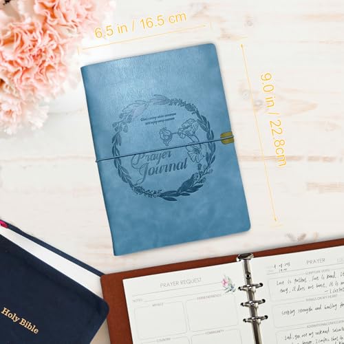 GoShambar Prayer Journal for Woman, Leather Bible Journal - color: Blue