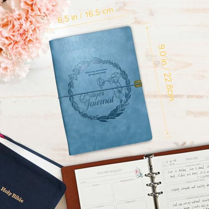 GoShambar Prayer Journal for Woman, Leather Bible Journal - color: Blue