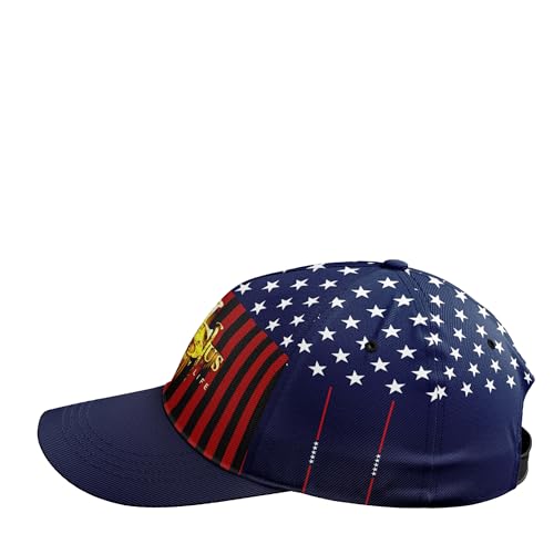 American Flag Christian Trucker Hat for Men Women, Adjustable Snapback Baseball Cap USA Pride Hat Religious Gifts - color: Blue Red Gold Jesus