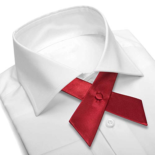 Women's or Men's Crossover Neck Tie Solid Color Continental Tie - color: Dark Red / Cranberry