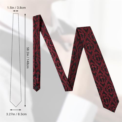 Men's 3.27 Inch (8.3CM) Christian Jesus Easter Novelty Tie Gift Box - color: Black-cross+paisley