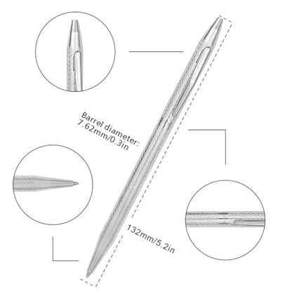 Cambond Slim Ballpoint Pens Bulk - Black Ink 1.0 mm Metal Silver Pens - color: A1 Silver, size: 1 Count (Pack of 3)