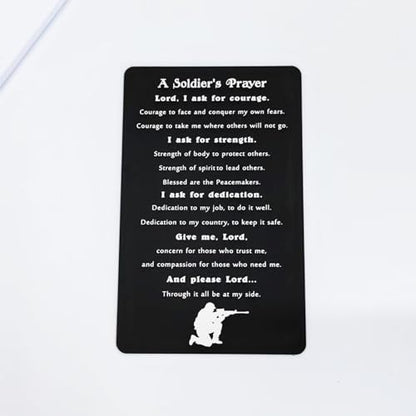 Inspirational Gifts for Soldier - Engraved Metal Soldier's Prayer Card