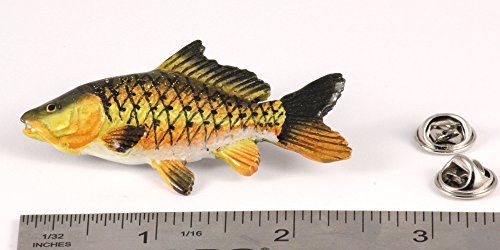 Carp Pin, Fish, Lapel, Fisherman, Fishing, Hat, Pins, Brooch, Brooches, Jewelry, Gift, Handmade in the USA, 200 Fish Designs Available. F077Z - color: Hand Painted