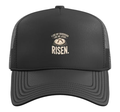Risen Sourdough Christian Baker Amen Trucker Hat with Adjustable Mesh Back - color: Black