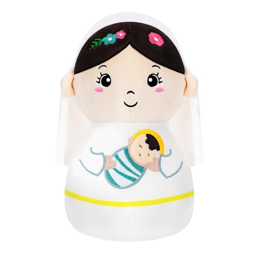 Mary Doll Virgin Mary Plush - 9 Inch Baby Jesus Stuffed Animal Catholic Baby Gifts for Religious Sunday School Kids Christian Stuffed Doll Baptism Gift for Girl - style: Mary Doll